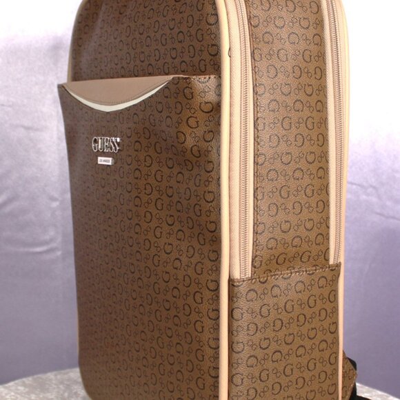 GUESS Brown Logo Backpack Travel School Zip Around Bag NWOT main image 8